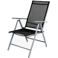 Mojawo 6 Stück Garten Klappstuhl Aluminium - Textilen Silbergrau/Anthrazit