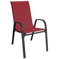 Mojawo Outdoorstuhl Gartenstuhl Stapelstuhl Metall Textilen Bordeauxrot
