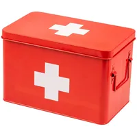 ELUNO Medizinbox,, Rot, Metall, 32.5x20.5x20 cm, Badezimmer, Badezimmerschränke, Medizinschränke