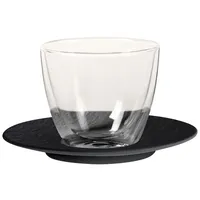 Villeroy & Boch Manufacture Rock Kaffeeglas mit Untertasse 250