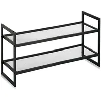 Zeller Schuhregal mit 2 Ablagen Stapelbar Metall 36 cm