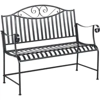 Outsunny Gartenbank Sitzbank 2-Sitzer mit Armlehne für Garten Balkon