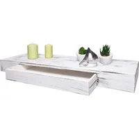 MCW Wandregal MCW-H37, Schweberegal Wandboard Hängeregal Regal, Schublade Massiv-Holz