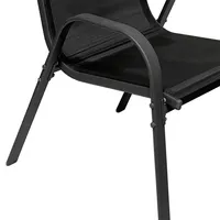 INDA-EXCLUSIV Garten Stapelstuhl Farbe Anthrazit - Schwarz Metall -
