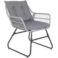 Svita CAPRI Balkonmöbel-Set Polyrattan Sitzgruppe Outdoor 4-tlg. Gartenlounge Hellgrau