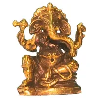 Saraswati Ganesha sitzend Messing