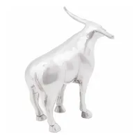 VidaXL Skulptur Stier Silbern 20x17x23 cm Aluminium