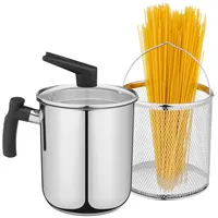 Navaris 3,4L Pasta Multi-Kochtopf - Integriertes Abtropfsieb & Frittierkorb