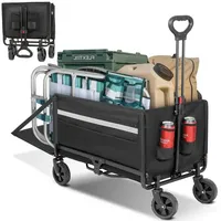 HOMECALL Bollerwagen Faltbar Gartenwagen Handwagen Klappbar mit Aufbewahrungstaschen, bis