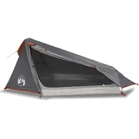 VidaXL Tunnelzelt 1 Person Grau und Orange Wasserdicht