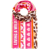 Zwillingsherz Modeschal ZWILLINGSHERZ "Wild Life", Damen, pink, Web, Baumwollmischung,