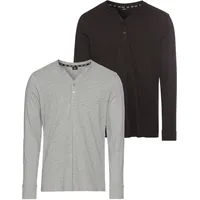 H.I.S. H.I.S Henleyshirt (2-er Pack), mit Knopfleiste Gr. XXL