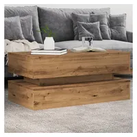 VidaXL Couchtisch mit LED-Leuchten Artisan-Eiche 90x50x40 cm - Braun