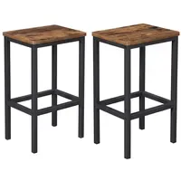 VASAGLE Barhocker 2er Set 40 x 30 cm Braun/Schwarz
