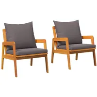 VidaXL Loungesofa Gartenstühle 2 Stk. 59,5x65x71,5 cm Massivholz, 1