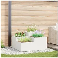 VidaXL Pflanzkübel 80x80x48 cm Weiß Stahl