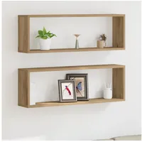 VidaXL Wandregale 2 Stk. Artisan Eiche 80x15x26 cm Holzwerkstoff