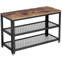 VASAGLE Schuhbank mit 2 Gitterablagen 30 cm x 73