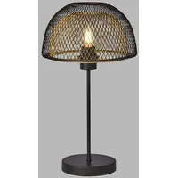 Searchlight Tischleuchte Nachttischlampe Tischlampe schwarz gold Retro Leselampe H