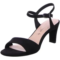 TAMARIS TAMARIS, Damen, schwarz, Textil, Veloursleder, Schuhe Sandalette, Trichterabsatz,