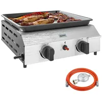 Outsunny Gasgrill 8000BTU/2,4 KW Grillwagen inkl 2 Edelstahl-Brenner Druckminderer