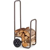 Relaxdays Kaminholzwagen, 2 Gummireifen, Holzwagen bis 60 kg, für