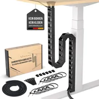 Ultimate Setup Kabelführung Schwarz, Kunststoff, 5x2.7x133 cm, Arbeitszimmer, Schreibtische