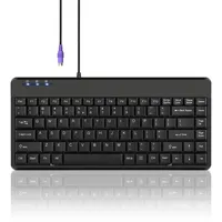 Perixx PERIBOARD-409P PS2 Mini-Tastatur, verkabelt, Schwarz, US-Layout