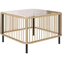 Outsunny Gartentisch, Natur, Metall, 65x43x65 cm, Gartenmöbel, Gartentische, Gartentische