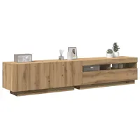VidaXL TV-Schrank mit LED-Leuchten Artisan-Eiche 200x35x40 cm