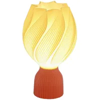 Homcom Tischlampe, LED Tischleuchte mit 3D-Druck blütenähnlichen Lampenschirm, Nachttischlampe