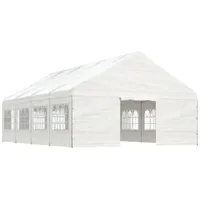 VidaXL Pavillon mit Dach Weiß 8,92x5,88x3,75 m Polyethylen
