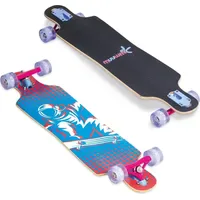 Muuwmi Longboard Compact ABEC 7 Space, mit Leuchtrollen