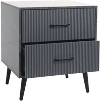 Mendler Nachttisch HWC-N89, Kommode Beistelltisch Nachtschrank, 3D-Design Schublade Melamin