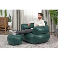 BESTWAY Sessel Aufblasbar mit Fußstütze Farbwahl 107x99x80/48x48x36 cm, Innen