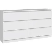 Selsey Kommode Malwa - Sechs Schubladen Weiß, 138 cm