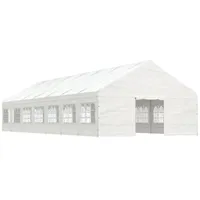 VidaXL Pavillon mit Dach Weiß 15,61x5,88x3,75 m Polyethylen