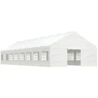 VidaXL Pavillon mit Dach Weiß 17,84x5,88x3,75 m Polyethylen