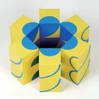 WePlay KC2003 Kreativ Bausteine Blöcke mit Bögen, gelb/blau, 16-teilig