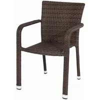 Siena Garden Minas Stapelsessel 60x56x83 cm Aluminium/Schwarz - Schwarz