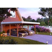 Palmako Karl Doppel-Carport 555 x 372 cm Weiß lackiert