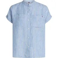 Tommy Hilfiger Kurzarmbluse ESS LINEN COLLARLESS S/S BLOUSE mit