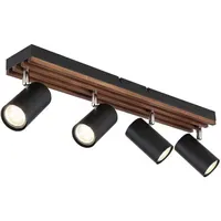 GLOBO Deckenlampe Holz 4x GU10 schwenkbar rechteckig schwarz