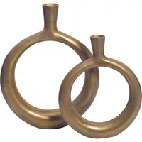 FineBuy FineBuy, Vase, Vase 2er Set Blumenvase Aluminium Donut