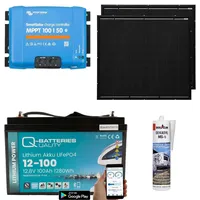 A-TroniX Solaranlage Wohnmobil 300W mit 100Ah Lithium Batterie und
