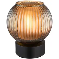 GLOBO Tischlampe Nachttischlampe Tischleuchte Retro Glas Wohnzimmerlampe petrol H