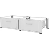 ML-Design Doppel Waschmaschinen Untergestell 2 Schubladen, Weiß, 128x53,5x31,5 cm,