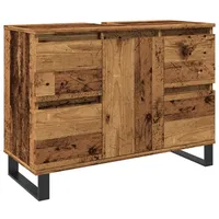 VidaXL Waschbeckenunterschrank Altholz-Optik 80x33x60 cm Holzwerkstoff Vidaxl