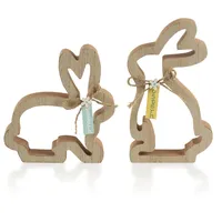 COM-FOUR 2X Deko-Aufsteller für Ostern - dekorative Osterhasen aus