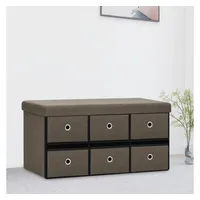 VidaXL Sitzbank Faltbare Sitzbank mit Stauraum Braun 76x38x38 cm